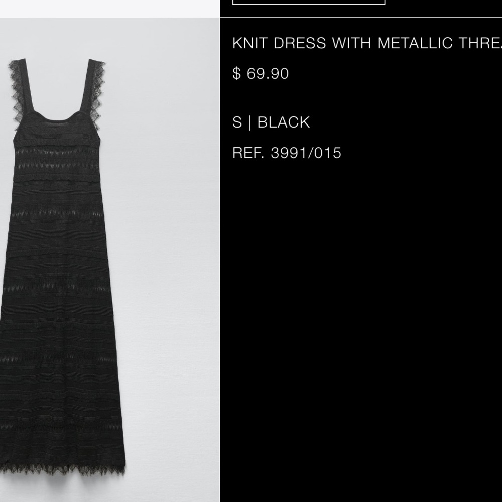 Knit dress with metallic thread